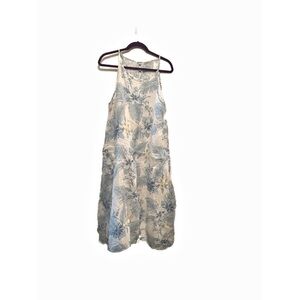 Blue and White Halter Maxi Sundress for Resort Wear